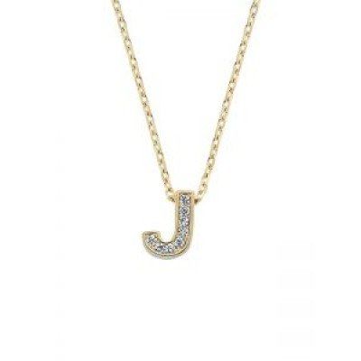 Altın J Harfli Taşlı Kolye - SembolGold
