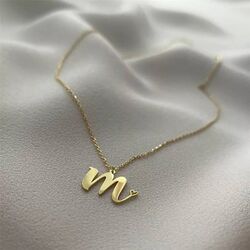 Altın Harf Kolye Kalp Form 14K - Thumbnail