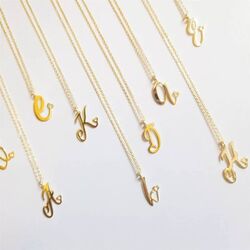 Altın Harf Kolye Kalp Form 14K - Thumbnail