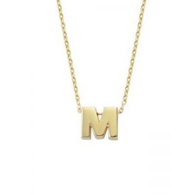 Altın M Harfli Taşsız Kolye - SembolGold