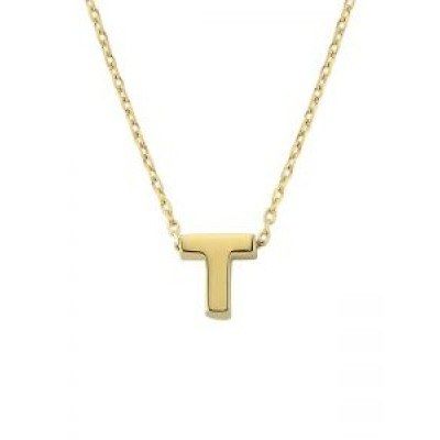 Altın T Harfli Taşsız Kolye - SembolGold