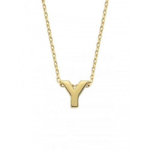 Altın Y Harfli Taşsız Kolye - SembolGold
