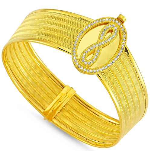 SembolGold - Altın Hasır Kelepçe Beş Sıralı Oval Sonsuzluk (1)