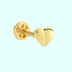 Altın Heart Tragus Piercing 14 Ayar - Thumbnail