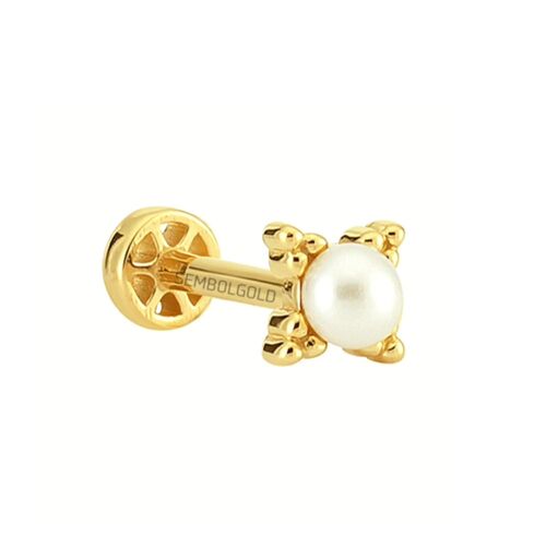 SembolGold - Altın İnci Tragus Piercing 14 Ayar (1)