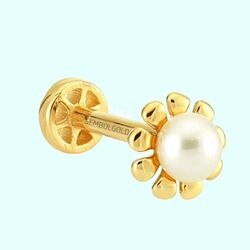 Altın İnci Tragus Piercing 14 Ayar - Thumbnail