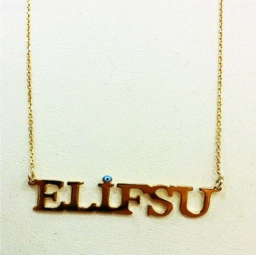 Altın İsimli Kolye Nazar Boncuklu - SembolGold