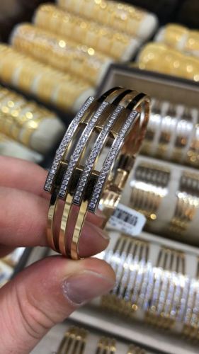 Altın Kaburga Kelepçe 4 Sıra Taşlı - SembolGold