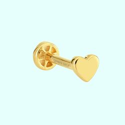 Altın Kalp Tragus Piercing 14 Ayar - Thumbnail