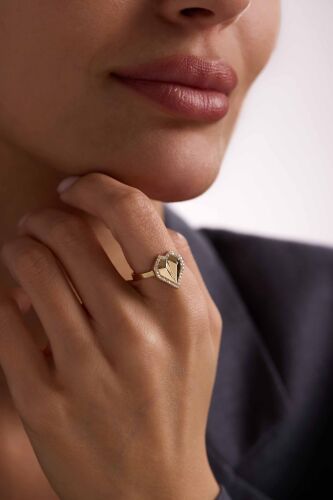 Altın Kalpli Yüzük Origami - SembolGold