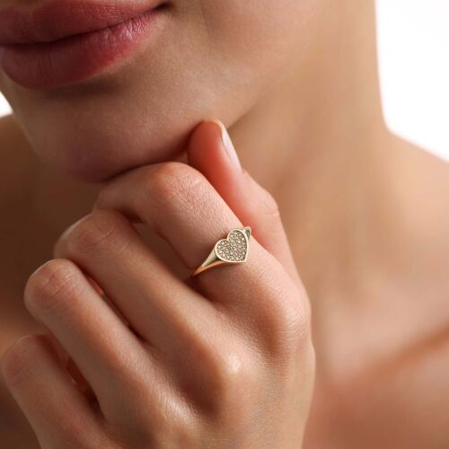 Altın Kalpli Yüzük - SembolGold