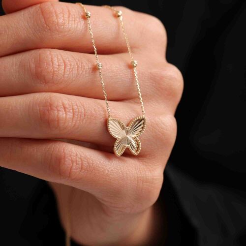 Altın Kelebek Kolye Dorikalı - SembolGold