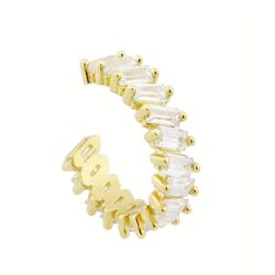 SembolGold - Altın Kıkırdak Küpe 14 Ayar Earcuff Baget Taşlı (1)