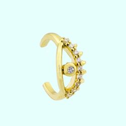 Altın Kıkırdak Küpe 14 Ayar Earcuff Göz - Thumbnail