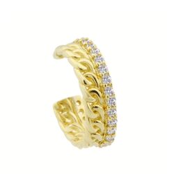 SembolGold - Altın Kıkırdak Küpe 14 Ayar Earcuff Taşlı (1)