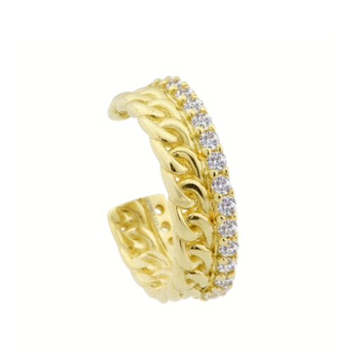 SembolGold - Altın Kıkırdak Küpe 14 Ayar Earcuff Taşlı (1)