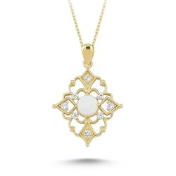 Altın Kolye Opal Taşlı 14K Gold - SembolGold
