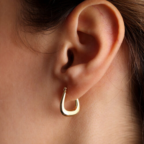 Altın Küpe 14K 585 Parlak Çanta Tasarım 1,8 cm Zarif Küpe Bombeli - SembolGold