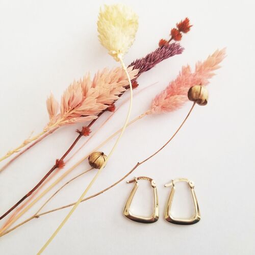 Altın Küpe 14K 585 Parlak Çanta Tasarım 1,8 cm Zarif Küpe - SembolGold