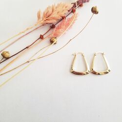 SembolGold - Altın Küpe 14K 585 Parlak Çanta Tasarım 2.3cm Zarif Küpe (1)