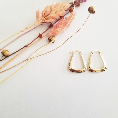 SembolGold - Altın Küpe 14K 585 Parlak Çanta Tasarım 2.3cm Zarif Küpe (1)
