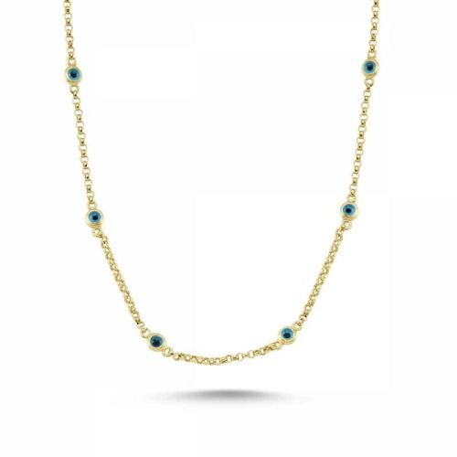 Altın Nazar Boncuklu Kolye - SembolGold