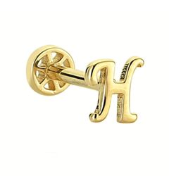 Altın Piercing -H- Harf 14 Ayar Tragus - 2