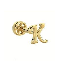 SembolGold - Altın Piercing -K- Harf 14 Ayar Tragus (1)