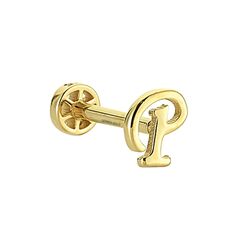 SembolGold - Altın Piercing -P- Harf 14 Ayar Tragus (1)