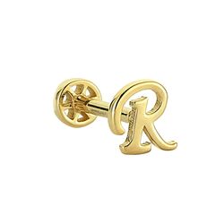 SembolGold - Altın Piercing -R- Harf 14 Ayar Tragus (1)