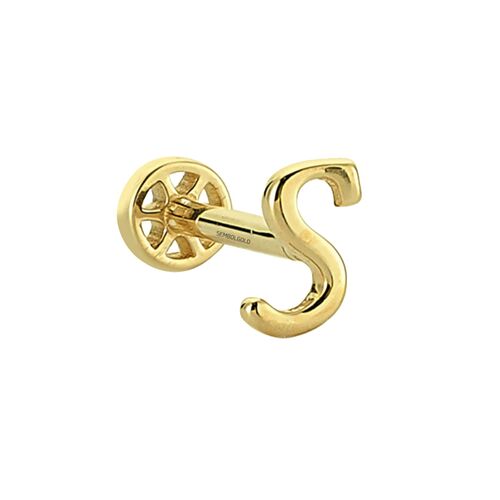 SembolGold - Altın Piercing -S- Harf 14 Ayar Tragus (1)