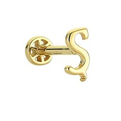 SembolGold - Altın Piercing -Ş- Harf 14 Ayar Tragus (1)