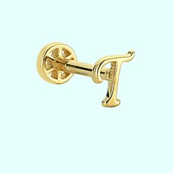Altın Piercing -T- Harf 14 Ayar Tragus - Thumbnail