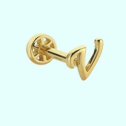 Altın Piercing -V- Harf 14 Ayar Tragus - Thumbnail