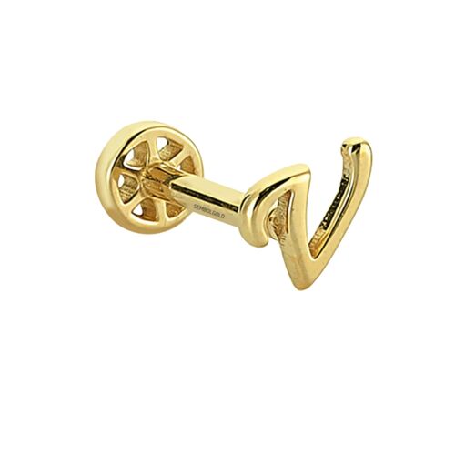 SembolGold - Altın Piercing -V- Harf 14 Ayar Tragus (1)
