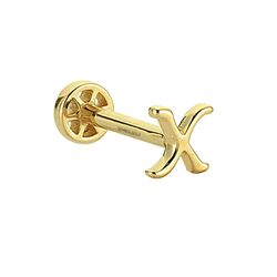 Altın Piercing -X- Harf 14 Ayar Tragus - 2