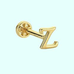 Altın Piercing -Z- Harf 14 Ayar Tragus - Thumbnail