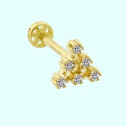Altın Piramit Tragus Piercing 14 Ayar - Thumbnail