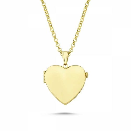 Altın Resimli Kolye Kalp Doç Zincir - SembolGold