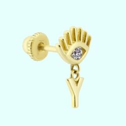 Altın Sallantılı Harf Piercing Harfler Mevcut - Thumbnail