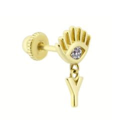 Altın Sallantılı Harf Piercing Harfler Mevcut - Thumbnail