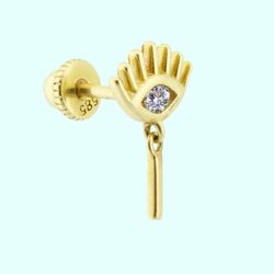 Altın Sallantılı Harf Piercing Harfler Mevcut - Thumbnail