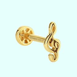 Altın Sol Tragus Piercing 14 Ayar - Thumbnail