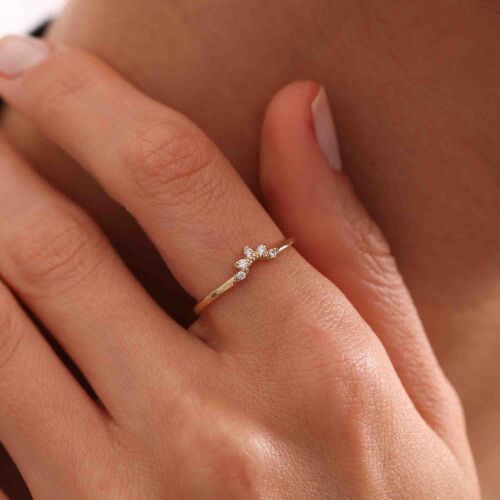 Altın Taç Line Yüzük - SembolGold