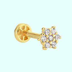 Altın Taşlı Tragus Piercing 14 Ayar - 1