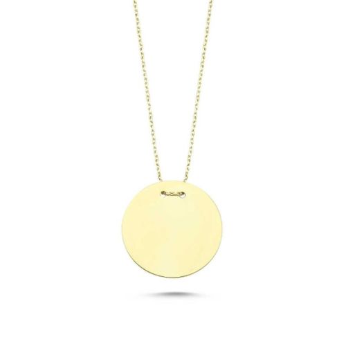 Altın Taşsız Plaka Kolye - SembolGold