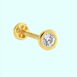 Altın Tektaş Tragus Piercing 14 Ayar - Thumbnail