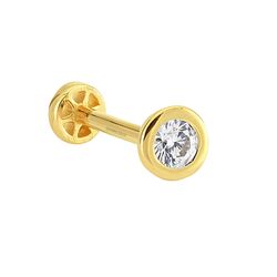 SembolGold - Altın Tektaş Tragus Piercing 14 Ayar (1)