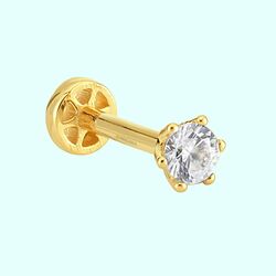 Altın Tektaş Tragus Piercing 14 Ayar - Thumbnail