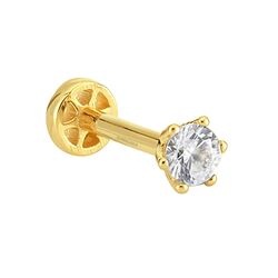 SembolGold - Altın Tektaş Tragus Piercing 14 Ayar (1)